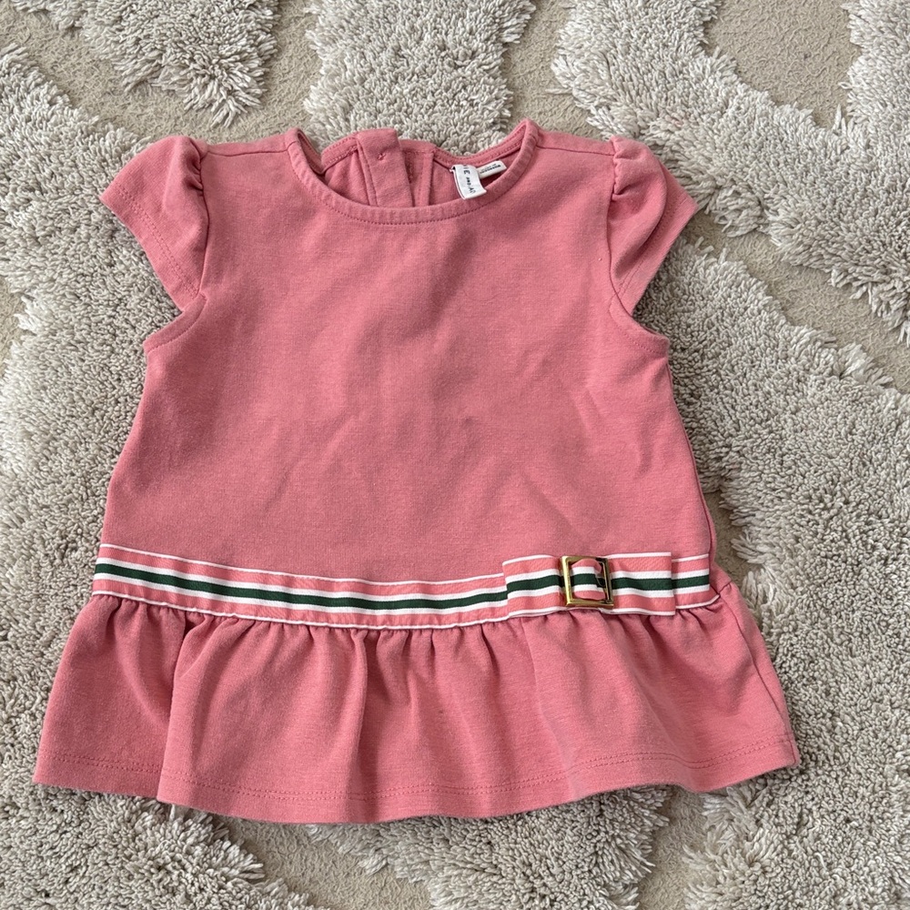 Janie and Jack size 4 - Pink Ruffle Baby Dress with Belt Detail